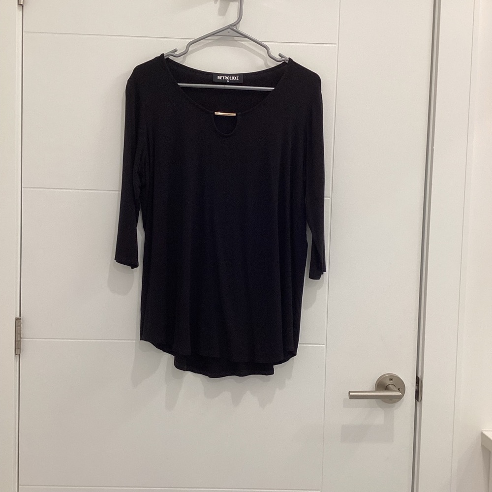 Ladies black Retroluxe x large top